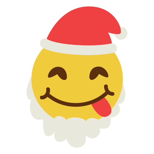 Zunge Weihnachtsmann Emoticon 3 PNG-Design