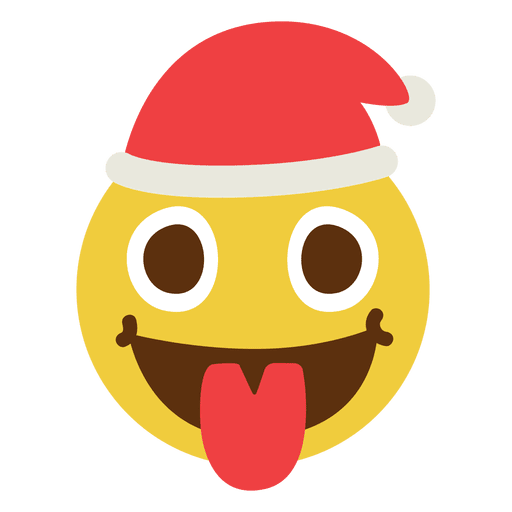 Zunge Weihnachtsmann Gesicht Emoticon 9 PNG-Design