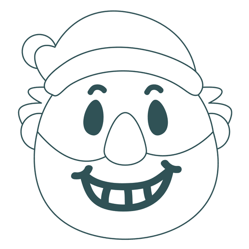 Download Toothy smile santa claus green stroke emoticon 33 ...