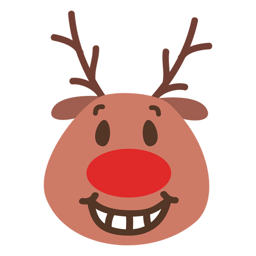 Toothy smile reindeer face emoticon 46 PNG Design