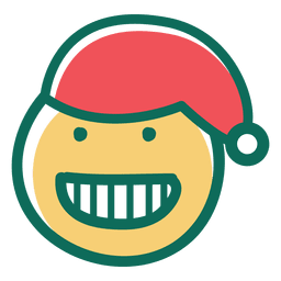 Emoticon de rosto de chapéu de Papai Noel com sorriso dentuço 24 Desenho PNG