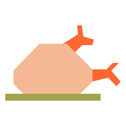Icono plano de cena de pavo 64