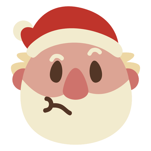 Unsicheres Weihnachtsmanngesicht Emoticon 65 PNG-Design