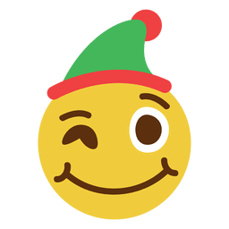 Emoticon 2 de chapéu de elfo piscando Transparent PNG
