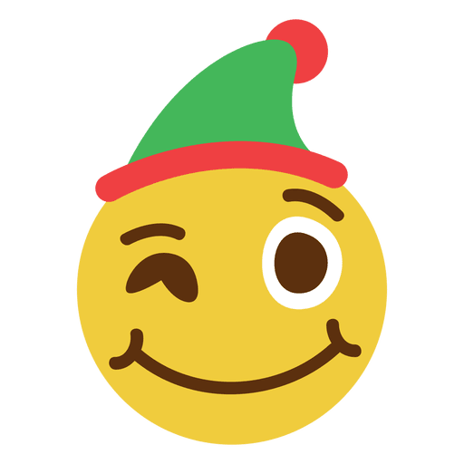 Winking elf hat face emoticon 2 - Transparent PNG & SVG vector file