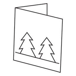 Icono de trazo de tarjeta de felicitación de invierno 3 Diseño PNG