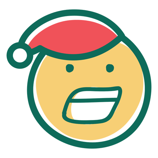 Yelling santa claus hat face emoticon 30 PNG Design
