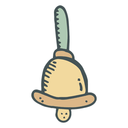 Yellow hand bell hand drawn cartoon icon 51 PNG Design