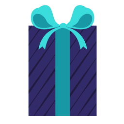 Caja de regalo de raya azul icono de lazo azul claro 5 Diseño PNG