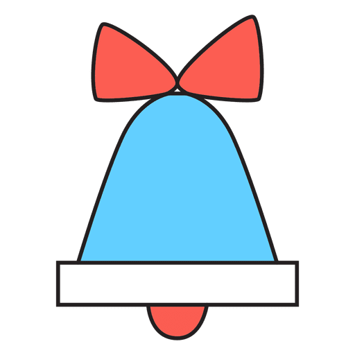 Blaue Glocke rote Bogenkarikaturikone 51 PNG-Design