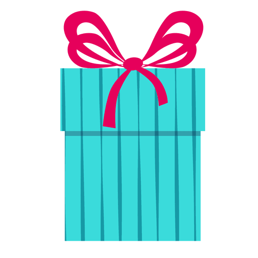 Blue gift box pink bow icon 10 PNG Design
