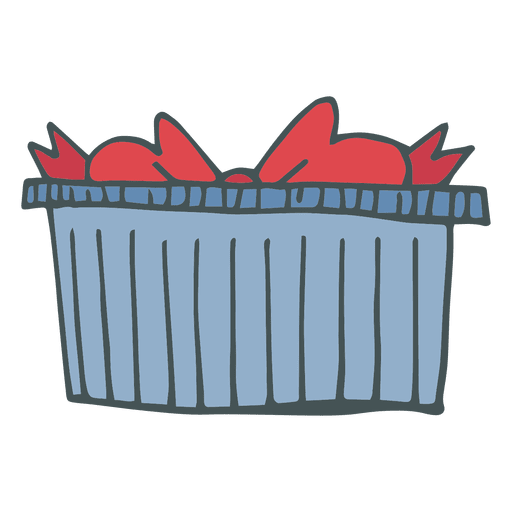 Caja de regalo azul lazo rojo dibujado a mano icono de dibujos animados 7 Diseño PNG
