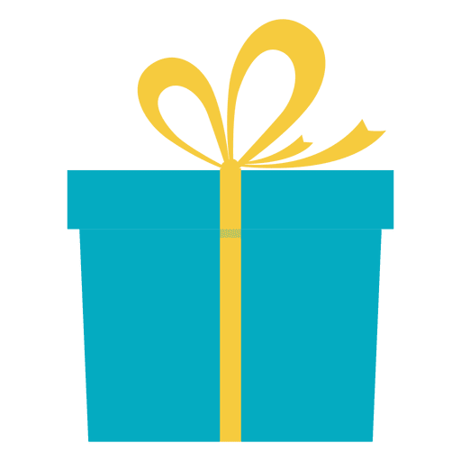 Blue gift box yellow bow icon 22