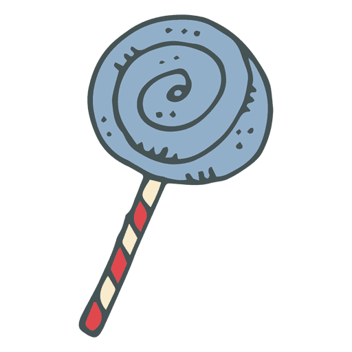 Blue lollipop hand drawn cartoon icon 10