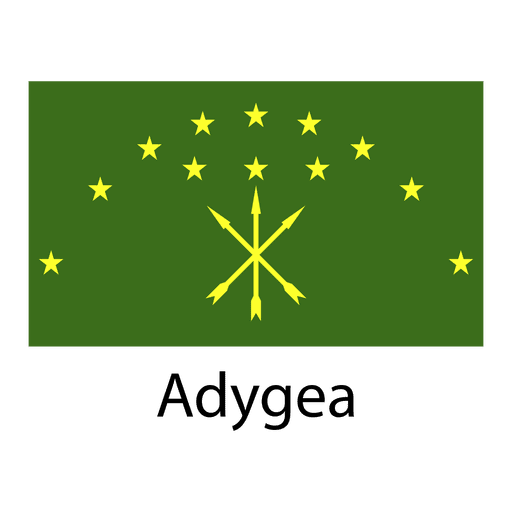 Bandera nacional adygea Diseño PNG