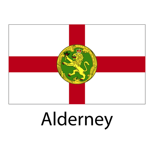 Alderney national flag PNG Design