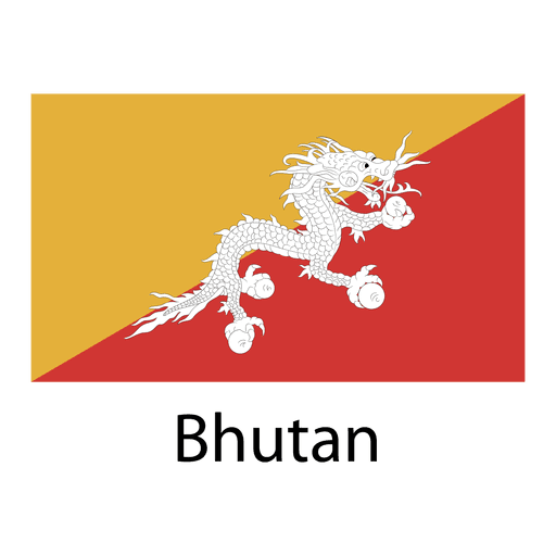 Bandera nacional de Bután Diseño PNG
