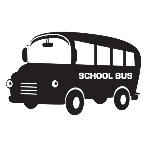 Flat School Bus Cartoon PNG Design