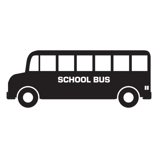 Bus school silhouette in black PNG Design