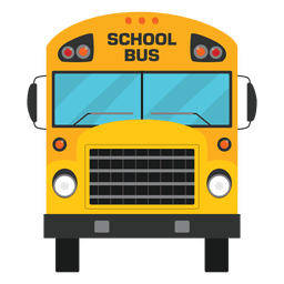 Flat illustrated school bus silhouette PNG Design