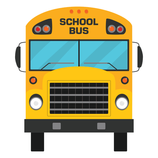 Flache illustrierte Schulbusschattenbild PNG-Design