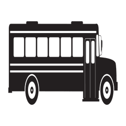 Vista lateral de la silueta del autobús escolar Diseño PNG