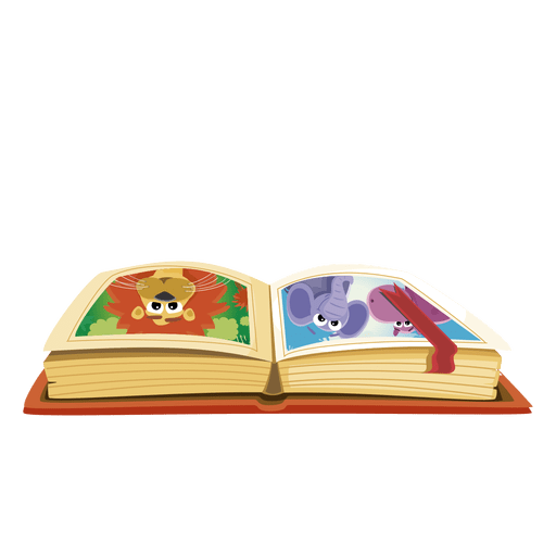 Libro de animales de dibujos animados Diseño PNG