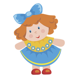 Muñeca de niña de dibujos animados Diseño PNG