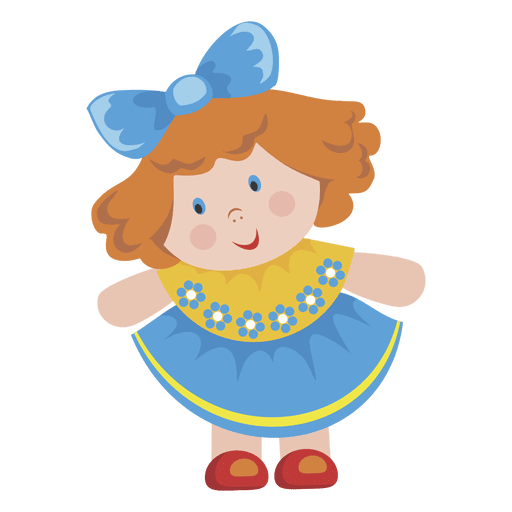 Cartoon girl doll PNG Design