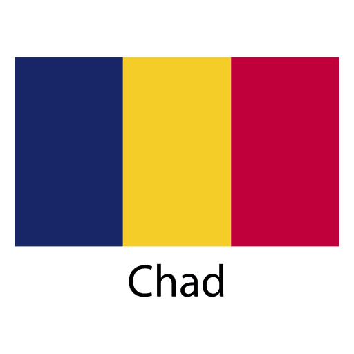 Chad national flag PNG Design