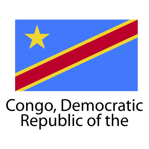 Bandeira nacional da Rep?blica Democr?tica do Congo Desenho PNG