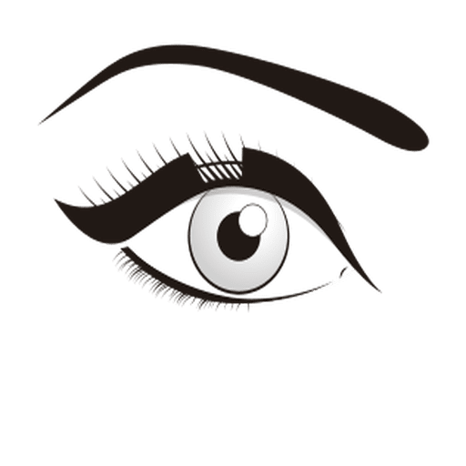 Eye illustration with make up PNG Design