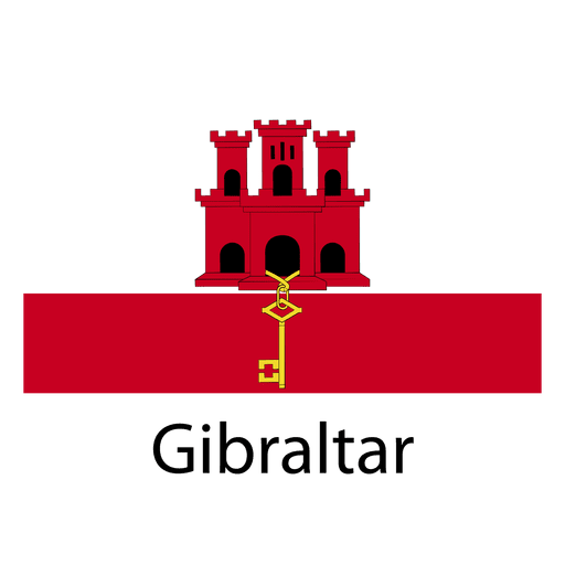 Gibraltar national flag PNG Design