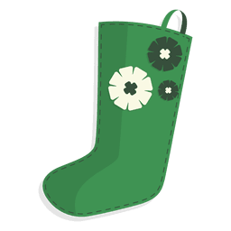 Green Flowers Christmas Stocking Icon 26 PNG & SVG Design For T-Shirts