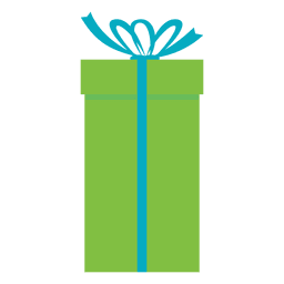Caja de regalo verde icono de lazo azul 20 Diseño PNG