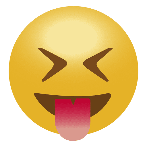 Emoticon emoji lengua feliz Diseño PNG