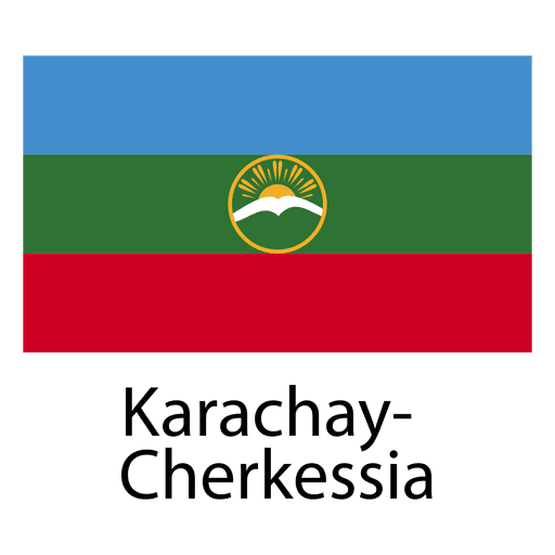 Karachay cherkassia national flag PNG Design