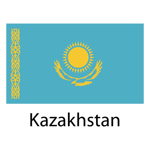 Bandera nacional de Kazajst?n Diseño PNG