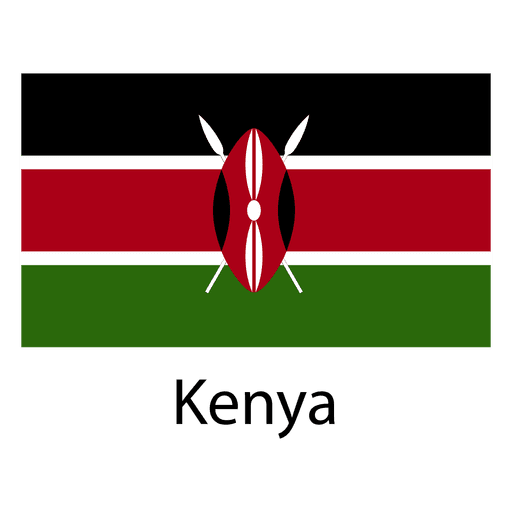 Kenya national flag PNG Design