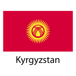 Bandera nacional de kirguistán Diseño PNG