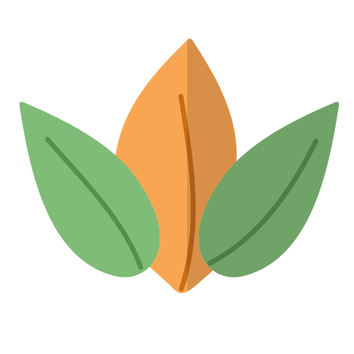 Flache Blätter natürliche Illustration PNG-Design