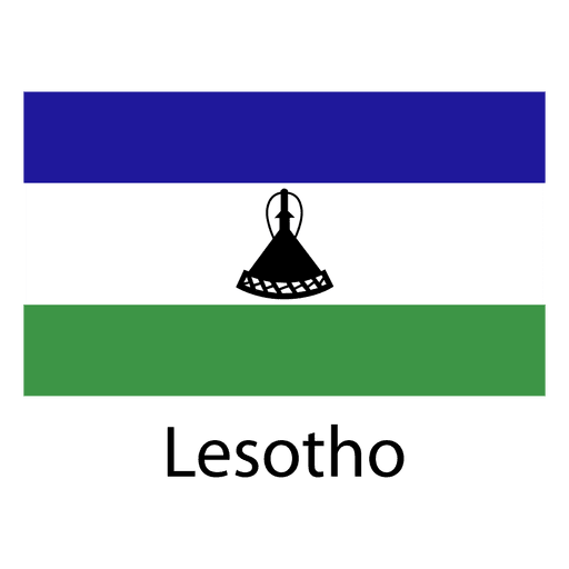 Lesotho national flag PNG Design