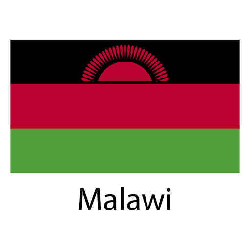 Malawi-Nationalflagge PNG-Design