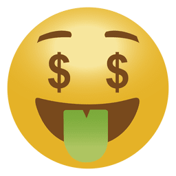 Emoticon de emoji de dinero Diseño PNG