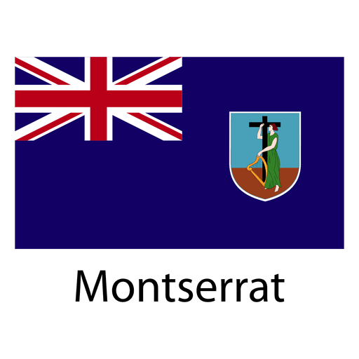 Montserrat national flag PNG Design