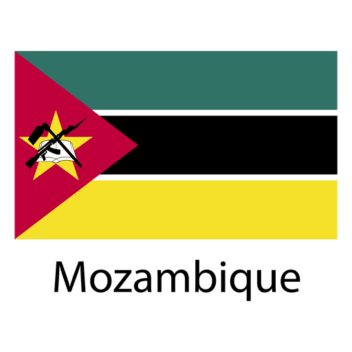 Mosambik Nationalflagge PNG-Design