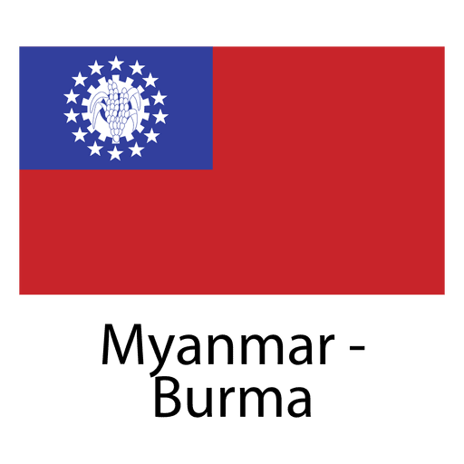 Myanmar Birma Nationalflagge PNG-Design