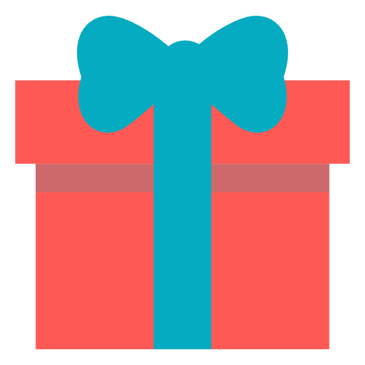 Pink gift box blue bow icon 16