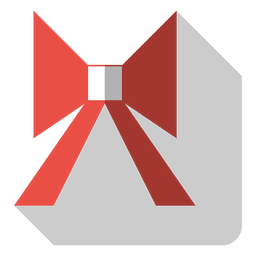 Flache Schlagschattenikone des roten Bogens 83 PNG-Design