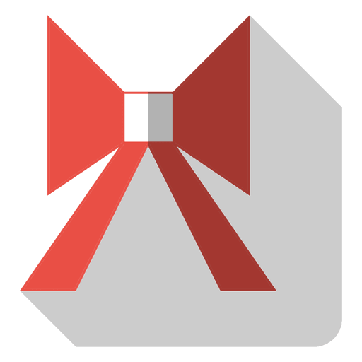 Red bow flat drop shadow icon 83